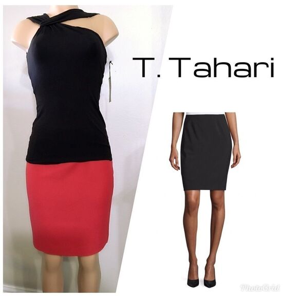 T. Tahari red pencil skirt. Size 8. NWOT - Picture 1 of 8